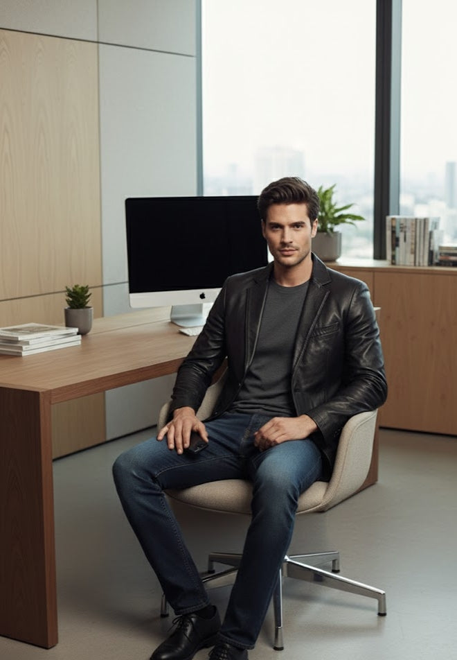 Black Leather Blazer