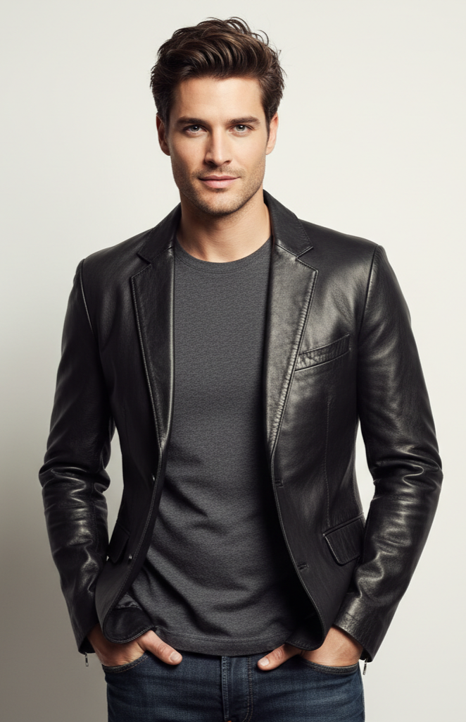 Black Leather Blazer