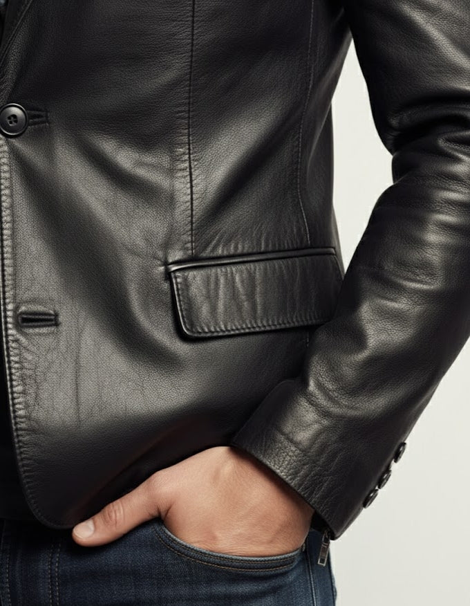 Black Leather Blazer