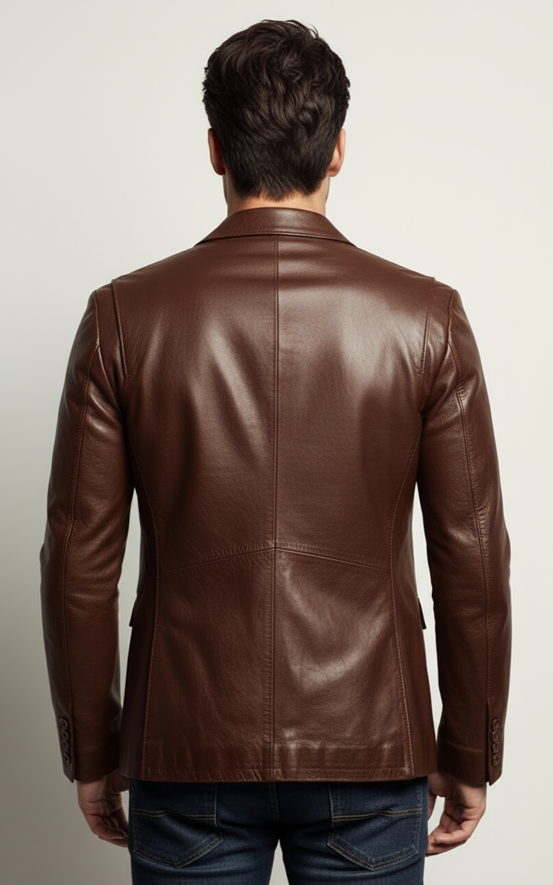 Brown Leather Blazer