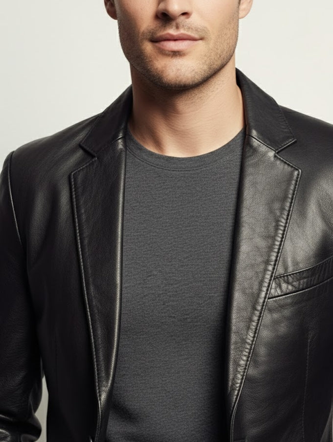 Black Leather Blazer