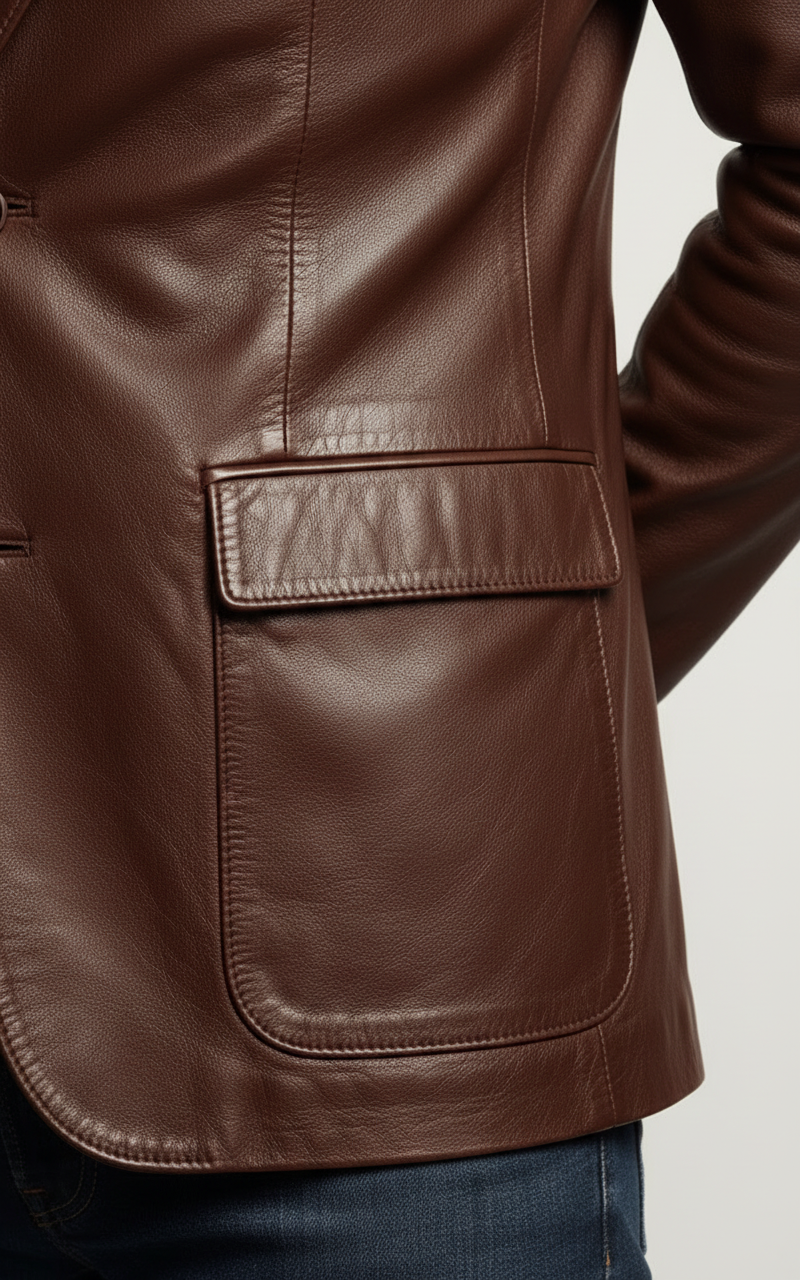 Brown Leather Blazer