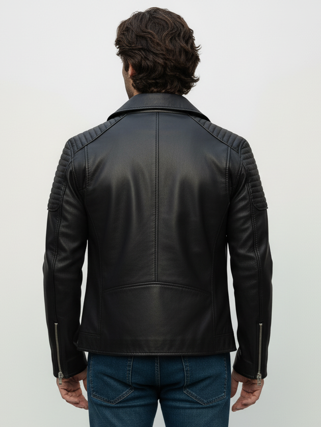 Black Biker Leather jacket