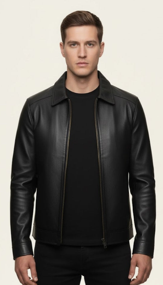 The Airon Black Leather Jacket