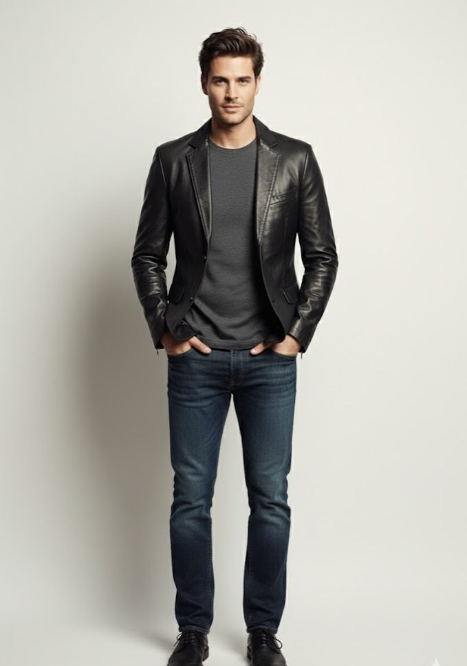 Black Leather Blazer